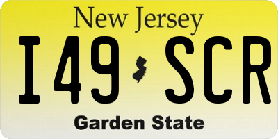 NJ license plate I49SCR