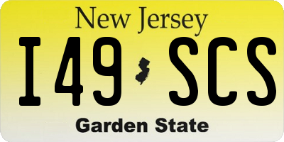 NJ license plate I49SCS