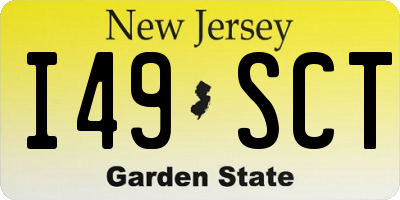 NJ license plate I49SCT