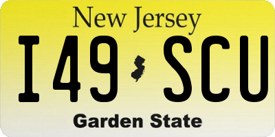 NJ license plate I49SCU