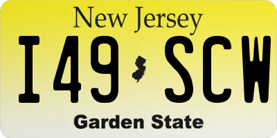 NJ license plate I49SCW