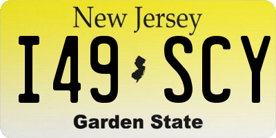 NJ license plate I49SCY