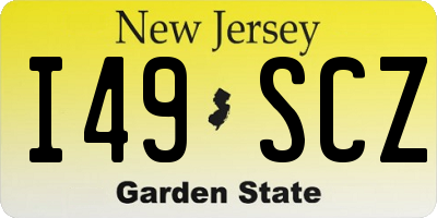 NJ license plate I49SCZ