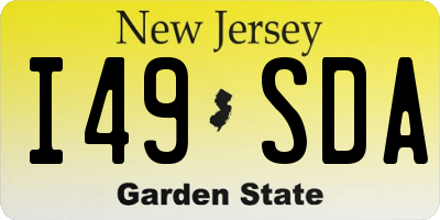 NJ license plate I49SDA