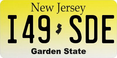 NJ license plate I49SDE