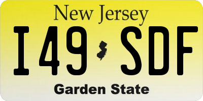 NJ license plate I49SDF