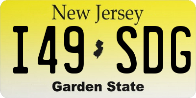 NJ license plate I49SDG