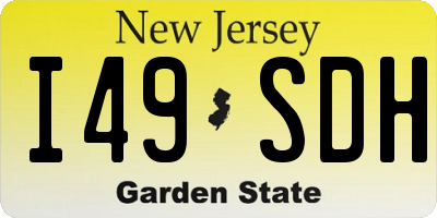 NJ license plate I49SDH