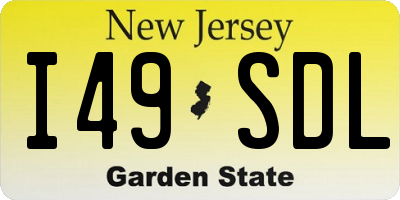 NJ license plate I49SDL