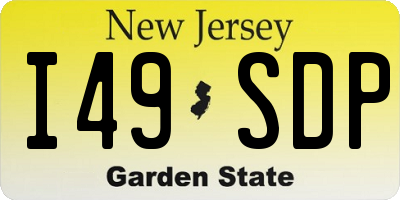 NJ license plate I49SDP