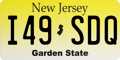 NJ license plate I49SDQ