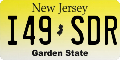 NJ license plate I49SDR
