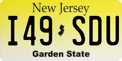 NJ license plate I49SDU