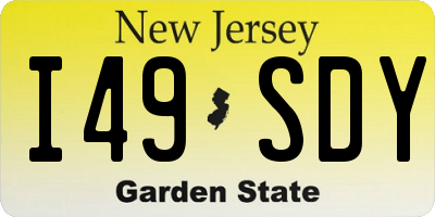 NJ license plate I49SDY