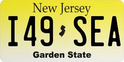 NJ license plate I49SEA