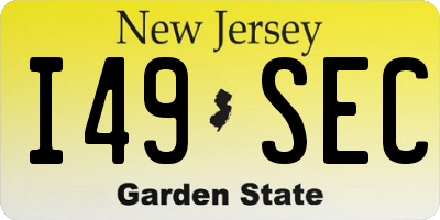 NJ license plate I49SEC