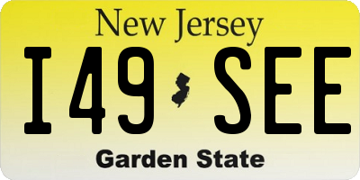 NJ license plate I49SEE
