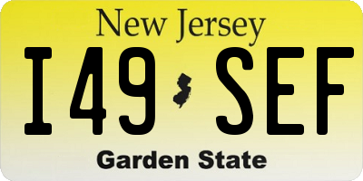 NJ license plate I49SEF