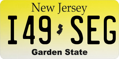 NJ license plate I49SEG