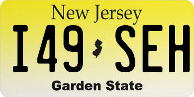 NJ license plate I49SEH