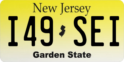 NJ license plate I49SEI
