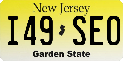 NJ license plate I49SEO
