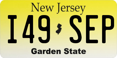 NJ license plate I49SEP