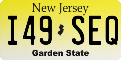 NJ license plate I49SEQ