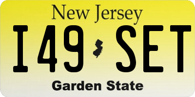 NJ license plate I49SET