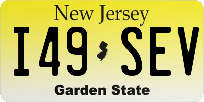 NJ license plate I49SEV