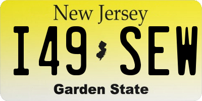 NJ license plate I49SEW