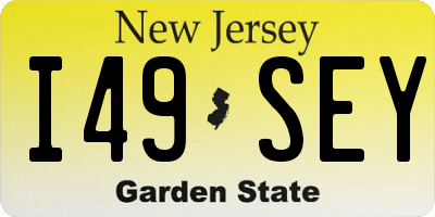 NJ license plate I49SEY