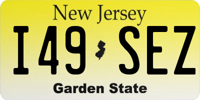 NJ license plate I49SEZ