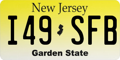 NJ license plate I49SFB