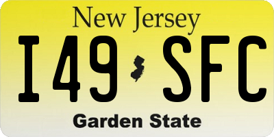NJ license plate I49SFC