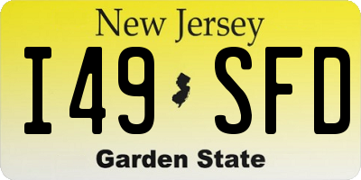 NJ license plate I49SFD