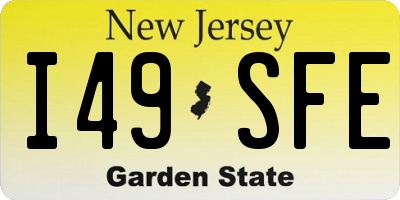 NJ license plate I49SFE