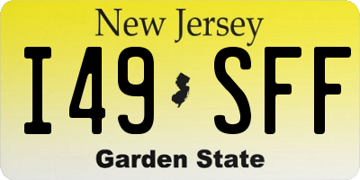NJ license plate I49SFF