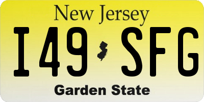 NJ license plate I49SFG