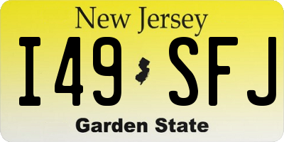NJ license plate I49SFJ
