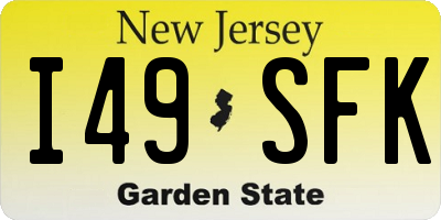 NJ license plate I49SFK