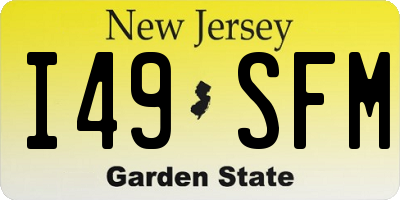 NJ license plate I49SFM