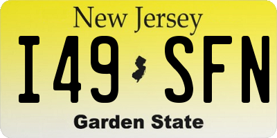 NJ license plate I49SFN