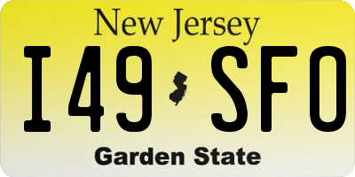 NJ license plate I49SFO