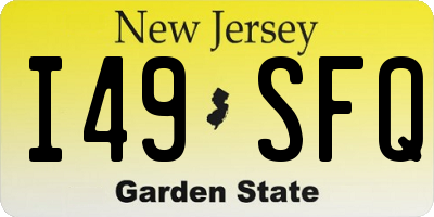 NJ license plate I49SFQ
