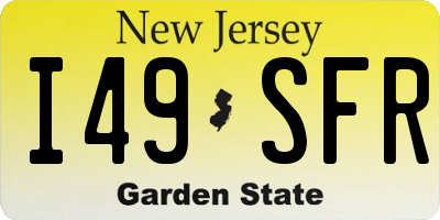 NJ license plate I49SFR