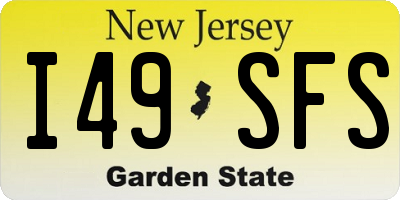 NJ license plate I49SFS