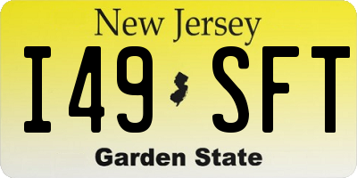 NJ license plate I49SFT