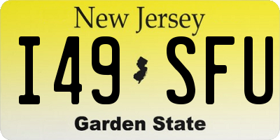 NJ license plate I49SFU