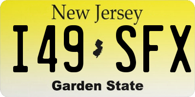 NJ license plate I49SFX